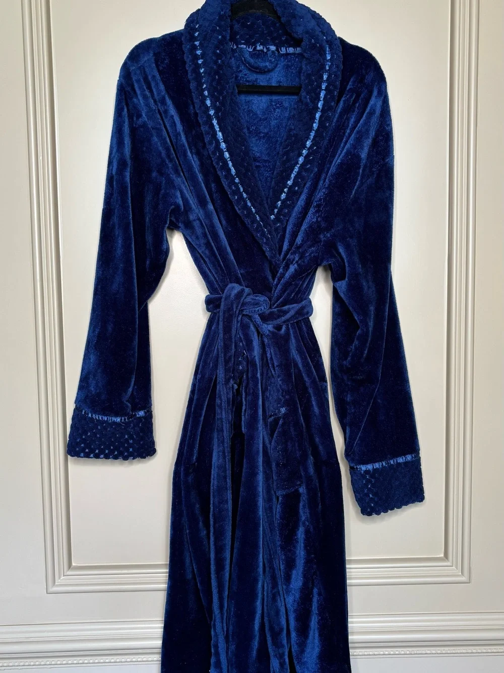 Plush Navy Velour Women's Robe